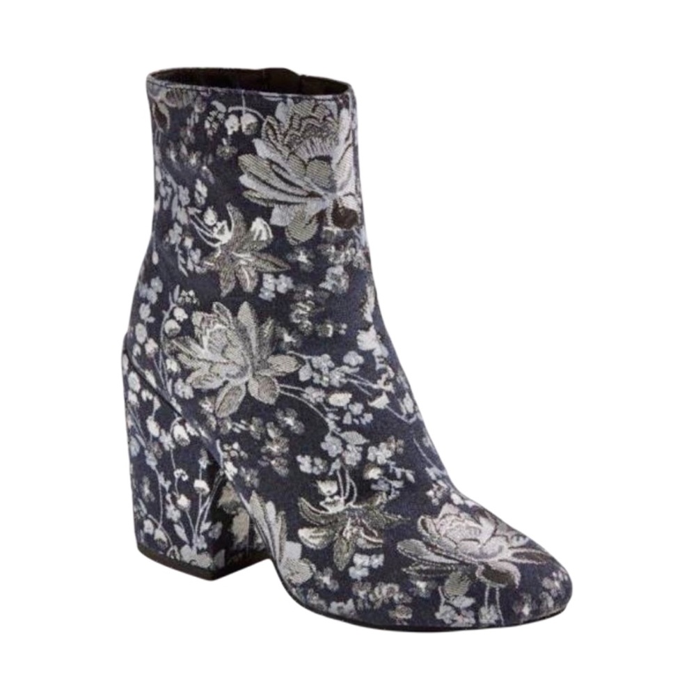 COPY - Merona Boho Blue & Silver Floral Ankle Boo…
